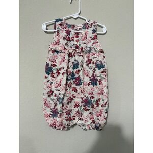 April Cornell Girl's Floral Romper 12-18M 100% Cotton